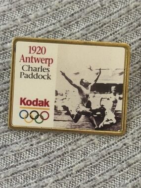Vintage Eastman Kodak Company 1995 signed gold tone Olympics lapel pin